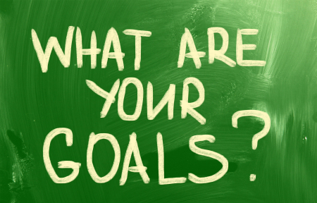 What are your goals? on green chalkboard